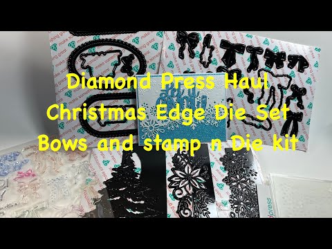 Видео: Рождественские штампы Diamond Press Edge, банты, штампы и наборы штампов Haul @mydiamondpress