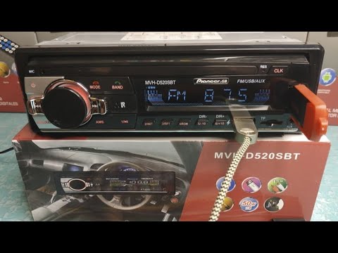 Видео: Магнитола Pioneer D520 с Bluetooth, громкой связью, выходная мощность 50w