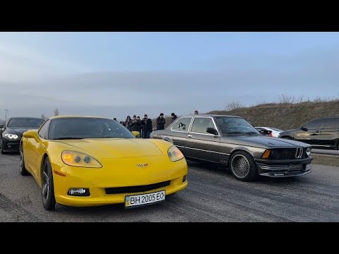 Видео: BMW E21 Боятся даже СПОРТКАРЫ!! Гонка против Corvet 6.2, Toyota Supra, E43AMG