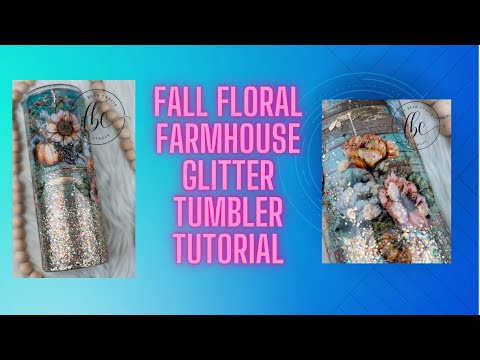 Видео: Мастер-класс по изготовлению стакана с блестками в стиле осеннего цветочного фермерского домика