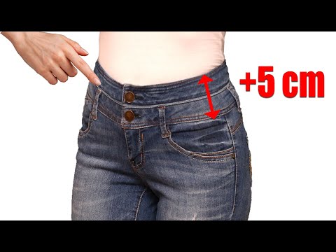 Видео: Как увеличить джинсы в поясе чтобы они идеально сели - как увеличить талию!