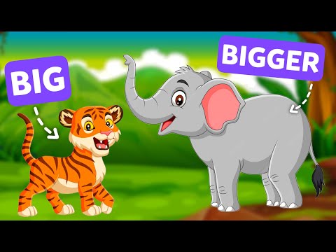 Видео: Comparative adjectives для детей - English Grammar For Kids