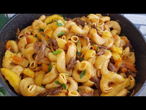 Видео: Макароны с Мясом, Быстрый и Сытный Обед на скорую руку