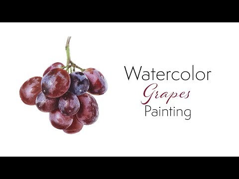 Видео: Рисуем реалистичный виноград акварелью 🍇 как смешивать цвета и почему важно накладывать слои 🎨