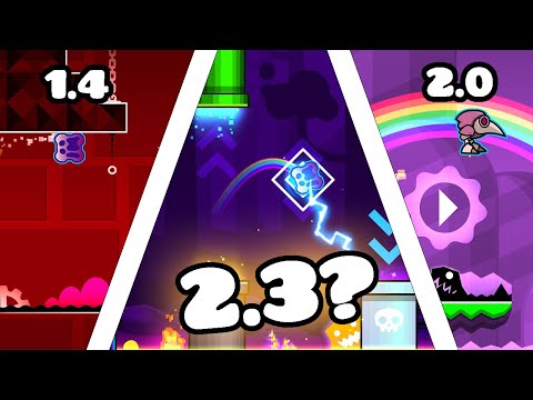 Видео: ДЕЙСТВИТЕЛЬНО КРАТКАЯ ИСТОРИЧЕСКАЯ СПРАВКА по ОБНОВЛЕНИЯМ в Geometry Dash