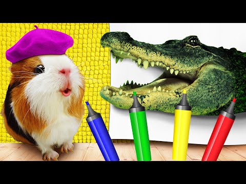 Видео: Рисунки Челлендж - Кто Лучше Нарисует - Свинка Бузя и Оживающие Картинки.