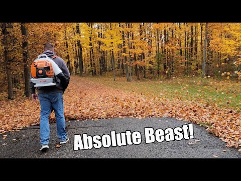 Видео: Stihl BR 800 X Magnum — настоящий зверь! 912 куб. футов/мин и 239 миль/ч — это невероятная мощность.