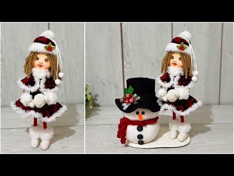 Видео: Сделай сам!/Получилось потрясающе🎀Подставка для ручек «Милый ребенок и снеговик»😍Девочкам понравится