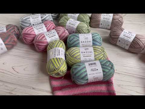 Видео: Обзор пряжи Gazzal baby cotton rainbow