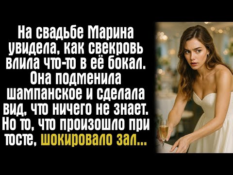 Видео: На свадьбе Марина увидела, как свекровь влила что-то в её бокал. Она подменила шампанское и сделала