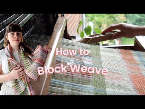 Видео: Урок по блочному ткачеству | Шарф с вафельным и саржевым узором на 8-валковом ткацком станке