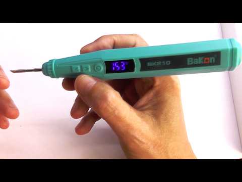 Видео: Аккумуляторный паяльник со стабилизацией температуры жала, разборка и тесты, Bakon BK210.