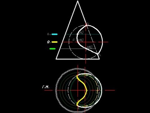 Видео: [Начертательная геометрия] Пересечение конуса и сферы
