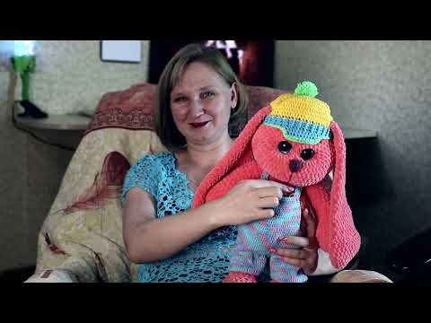 Видео: Плюшевый зайка ПЕРСИК крючком анонс
