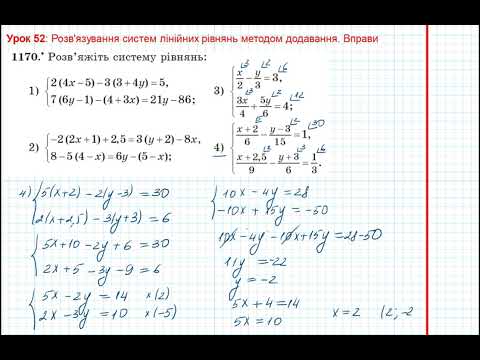 Видео: Урок 242: Метод додавання. Вправи 1170 - 1171 за підручником Мерзляк 2020