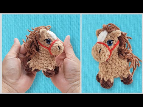 Видео: Маленькая лошадка вязаная крючком из плюшевой пряжи🐴horse crochet🐎gehäkeltes pferd