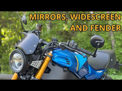Видео: Yamaha XSR900 - Зеркала, ветровик, удлинитель крыла