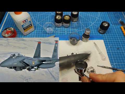Видео: Обзор Тест Краска АКАН и AK FS36118 Gunship Grey на F-15E.