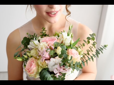 Видео: Букет невесты с ароматом гиацинтов и эвкалипта