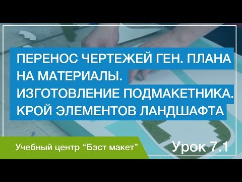 Видео: Перенос чертежей, изготовление подмакетника, крой элементов ландшафта. Урок 7.1.