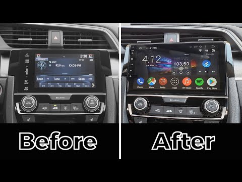 Видео: Honda Civic 2016-2019 Android CarPlay 9'' стереосистема от GTA Car Kits
