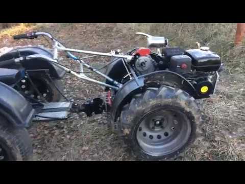 Видео: Квадроцикл из мотоблока с раздатки от Нивы с широкой колеей