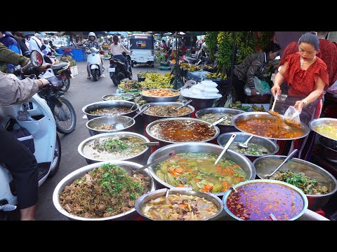 Видео: Разнообразные вкусные ужины в Chhbar Ampov (до 1 доллара) и многое другое — уличная еда Камбоджи