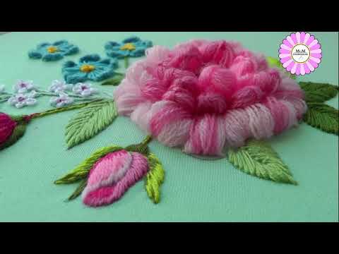 Видео: Большой цветок из шерсти @Janice Lee Embroidery제니스리의 프랑스자수