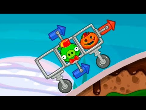 Видео: ЗИМНИЙ ХЭЛЛОУИН - Самолетик с тыквами в Bad Piggies с энгри бердс #22 на канале машинки кида
