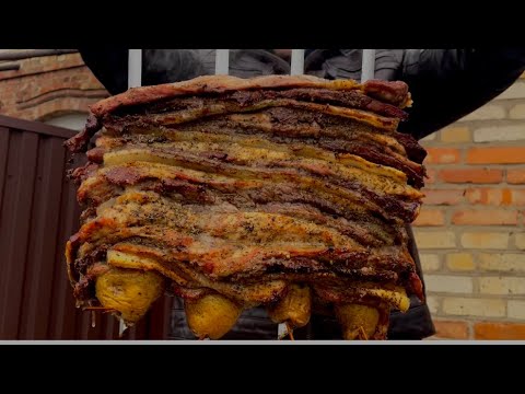 Видео: ШАШЛЫК НАПОЛЕОН (слоенный шашлык из 3 видов мяса) В ТАНДЫРЕ