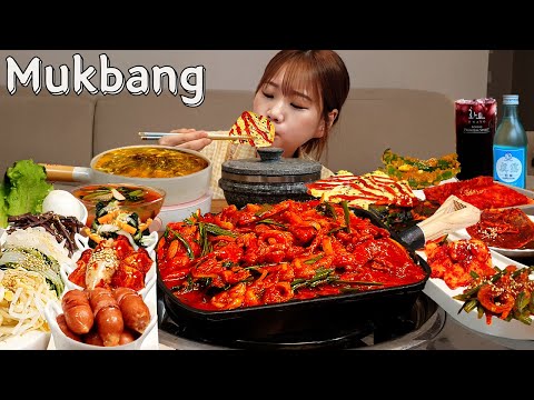 Видео: Sub)Real Mukbang- (17 блюд) Корейская домашняя еда 🍱 Острое мясо, колбаса 🔥 ASMR КОРЕЙСКАЯ ЕДА
