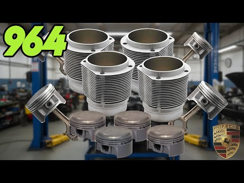 Видео: Установка поршней и колец на мой Porsche 964 с оппозитным шестицилиндровым двигателем | RWB Rebuild