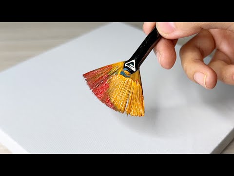 Видео: Простая картина «Осенние горы», которая вам понравится🍁🧡 / Акриловая живопись для начинающих