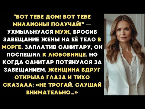 Видео: Вот тебе дом! Вот тебе миллионы! Получай! — ухмыльнулся муж бросив завещание жены на её тело в морге