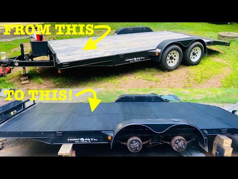 Видео: ПЕРЕОБОРУДОВАНИЕ ДЕРЕВЯННОГО НАСТИЛА автомобильного прицепа в СТАЛЬНОЙ НАСТИЛ!!