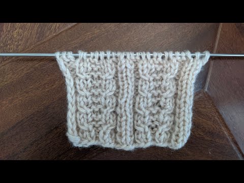 Видео: Узор спицами (раппорт - 12 петель, 4 ряда)