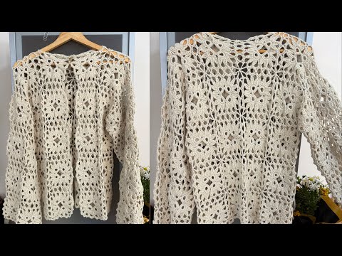 Видео: Красивые мотивы для вязания крючком! Удивительный кардиган! Давайте вязать крючком вместе