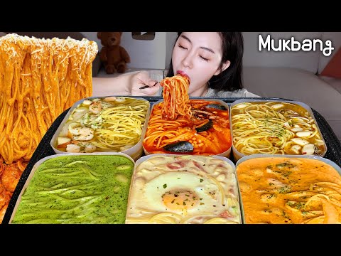 Видео: Я был голоден на рассвете, поэтому съел 6 видов пасты.REAL MUKBANG▶ㅣREAL SOUNDㅣASMR MUKBANG ☆