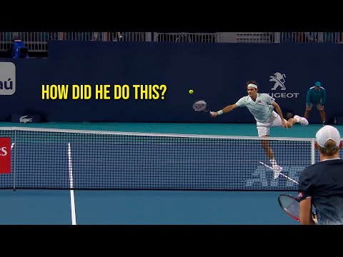 Видео: Рефлексы Федерера, которые выглядели сверхчеловеческими 🤯