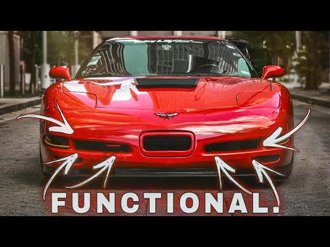 Видео: Делаем передний бампер C5 CORVETTE функциональным // Переделка переднего воздухозаборника C5 CORV...