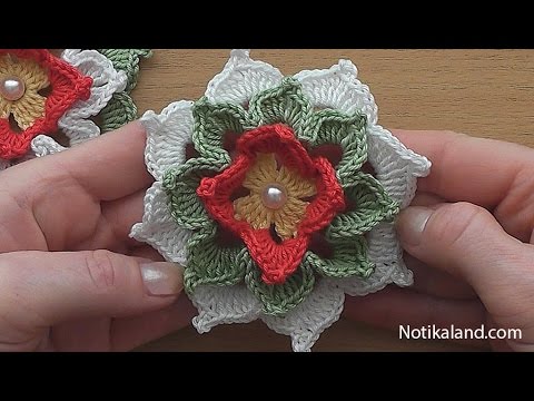 Видео: Объемный цветок крючком #2 Вязание крючком