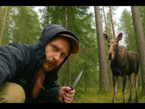 Видео: Пошли за грибами, а встретили ЛОСЯ