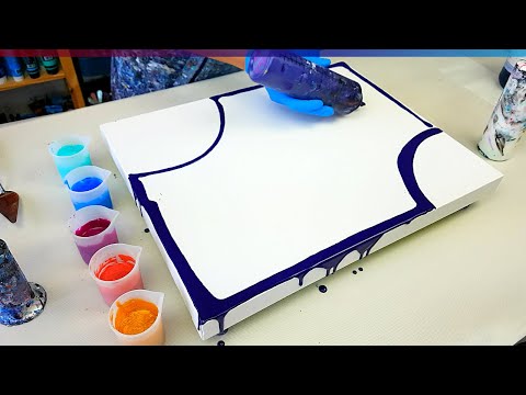 Видео: Жидкий Акрил - Техника Акриловой Заливки с Воронкой - Обалденный Результат! Абстрактное Искусство