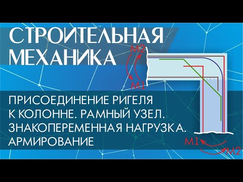 Видео: Присоединение ригеля к колонне. Рамный узел. Знакопеременная нагрузка. Армирование