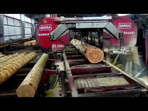 Видео: Станки в режиме 24/7. Цех на базе трех пилорам SERRA Bavaria SL130.