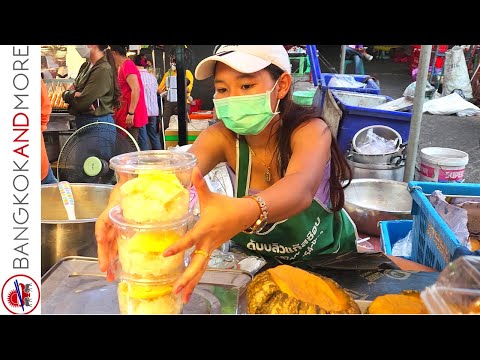 Видео: Уличная еда в Бангкоке | Полный тур по рынку Pantip Plaza Ngamwon...