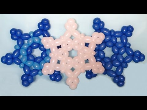 Видео: Снежинка из трех шаров / Snowflake of three balloons (Subtitles)
