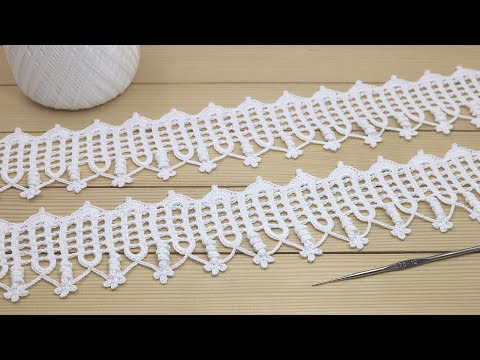 Видео: Ленточное кружево КАЙМА с завитками ВЯЗАНИЕ КРЮЧКОМ мастер-класс  Crochet ribbon lace