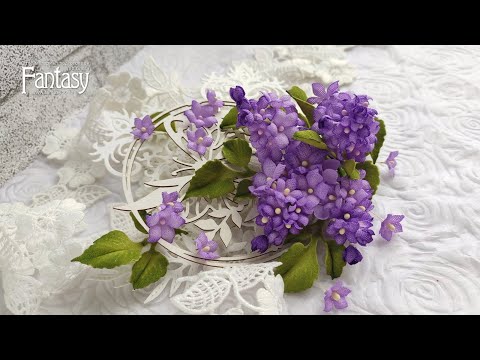 Видео: #dies_Fantasy Сирень и Фиалочник из ткани для скрапбукинга  Мастер класс