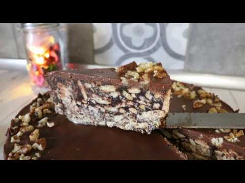 Видео: Шоколадовa бисквитена торта без печене